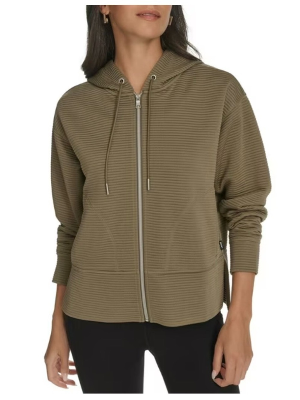 DKNY Women's Tech Ottoman Jacket in Utility Green (Olive) NWT